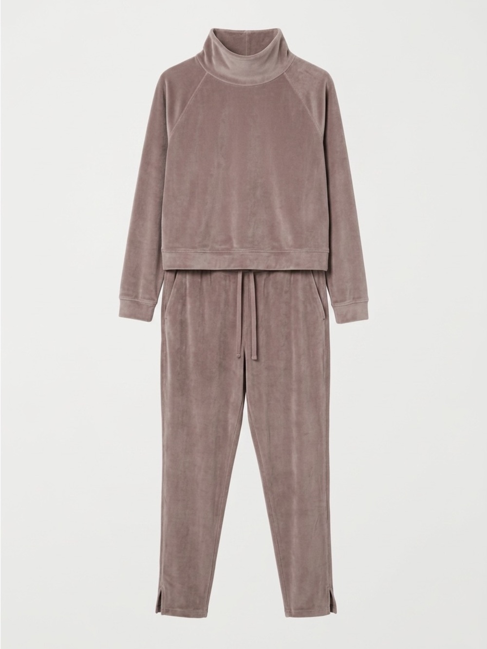 Barefoot Dreams Plush Turtleneck Loungewear Set - Taupe